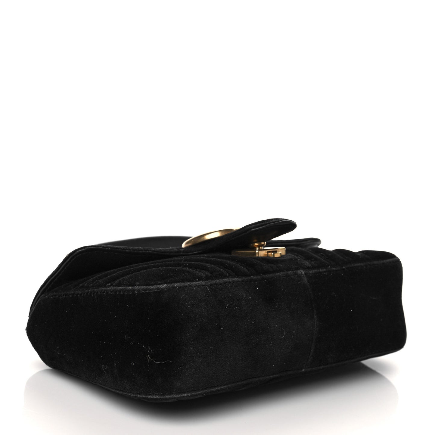 Velvet Matelasse Mini GG Marmont Shoulder Bag Black