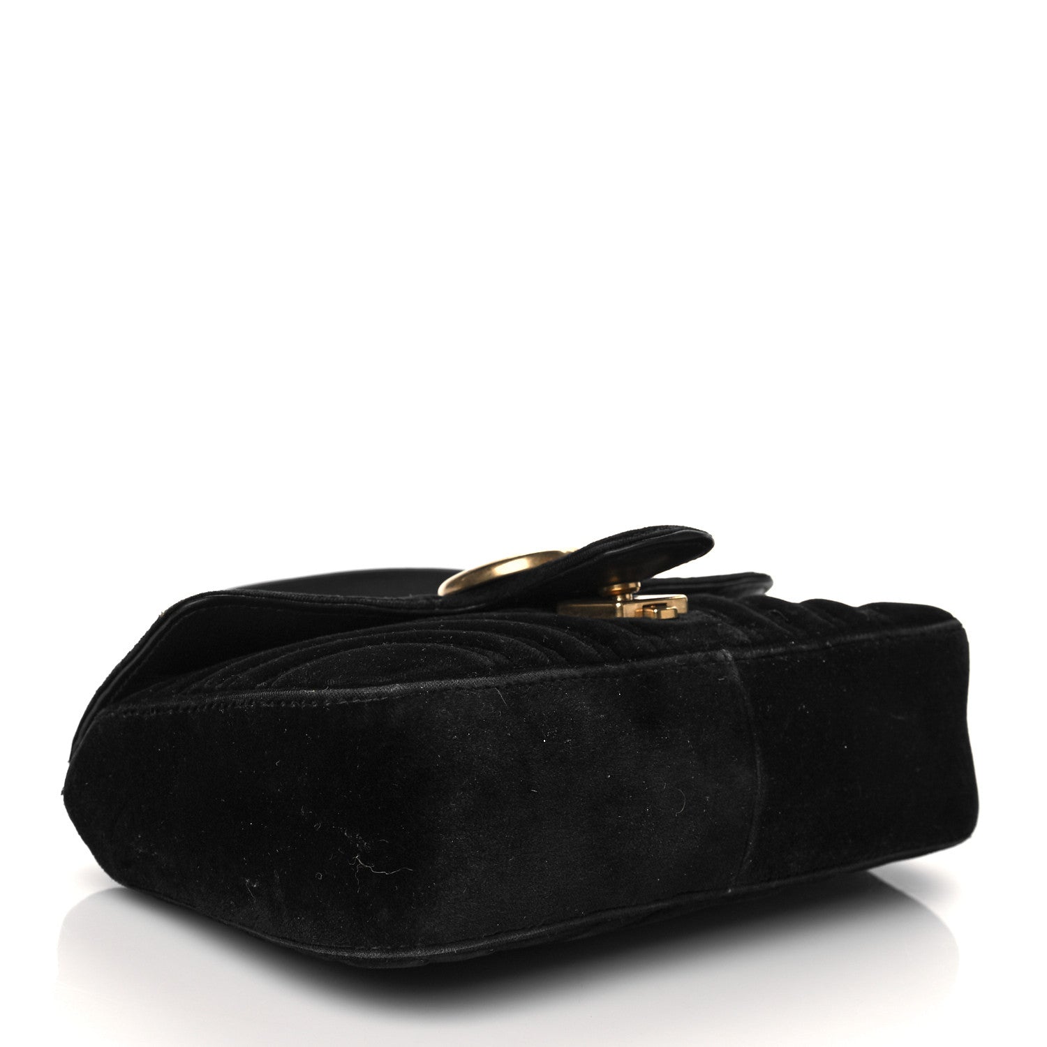 Gucci Velvet Matelasse Mini GG Marmont Shoulder Bag Black 4 of 12