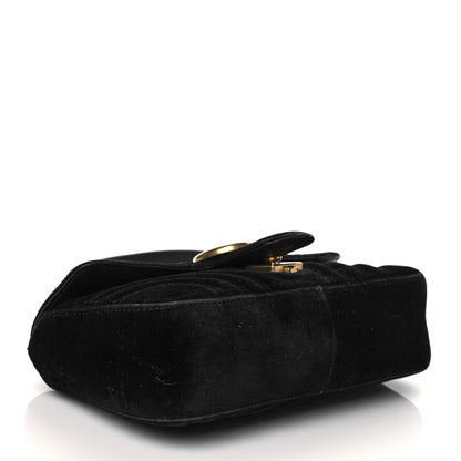 Gucci Velvet Matelasse Mini GG Marmont Shoulder Bag Black 4 of 12