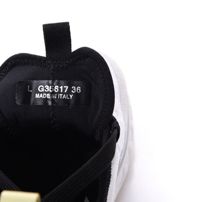 Chanel Calfskin Suede Nylon CC Sneakers 36 White Grey Yellow 8 of 10