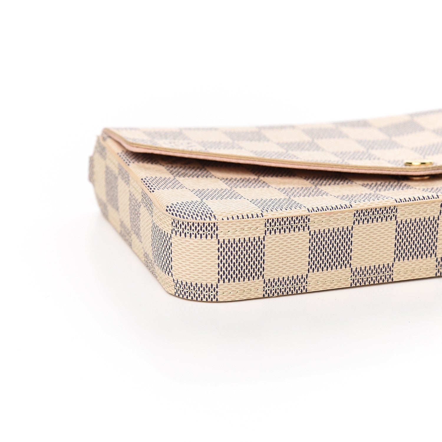 Louis Vuitton Damier Azur Pochette Felicie Chain Wallet Rose Ballerine 7 of 9