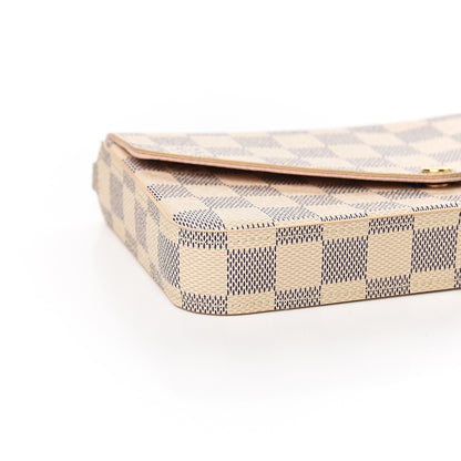 Louis Vuitton Damier Azur Pochette Felicie Chain Wallet Rose Ballerine 7 of 9