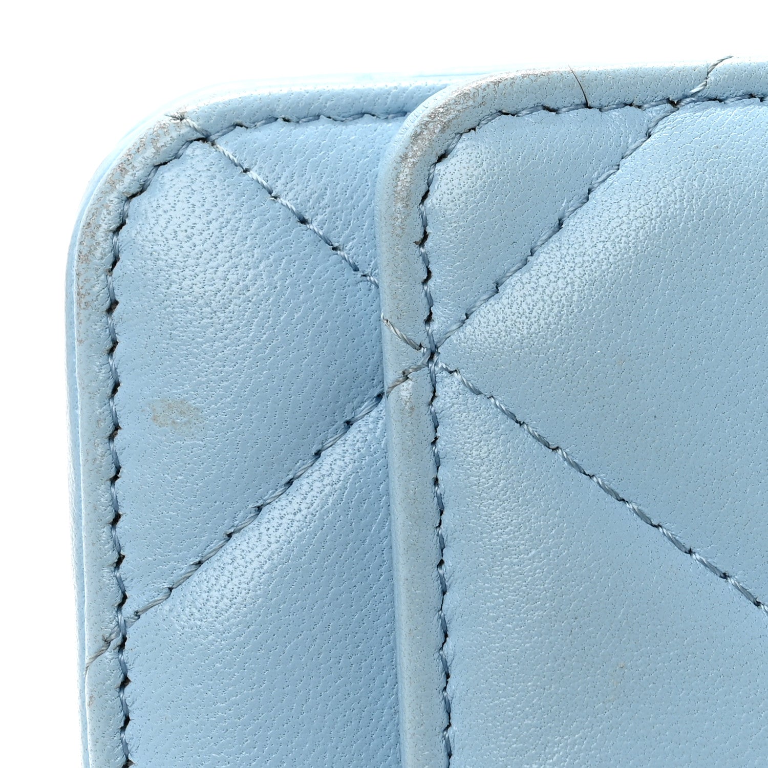 Chanel Lambskin Quilted Chanel 19 Wallet On Chain WOC Light Blue 12 of 15