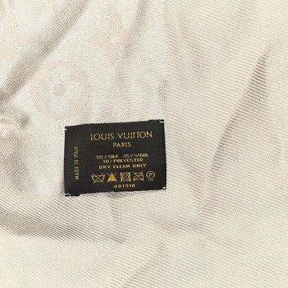 Louis Vuitton Silk Wool Monogram Pois Shawl Beige 5 of 5