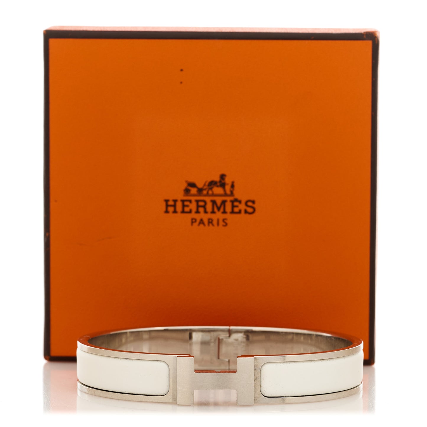Matte Enamel Narrow Clic Clac HH Bracelet PM White