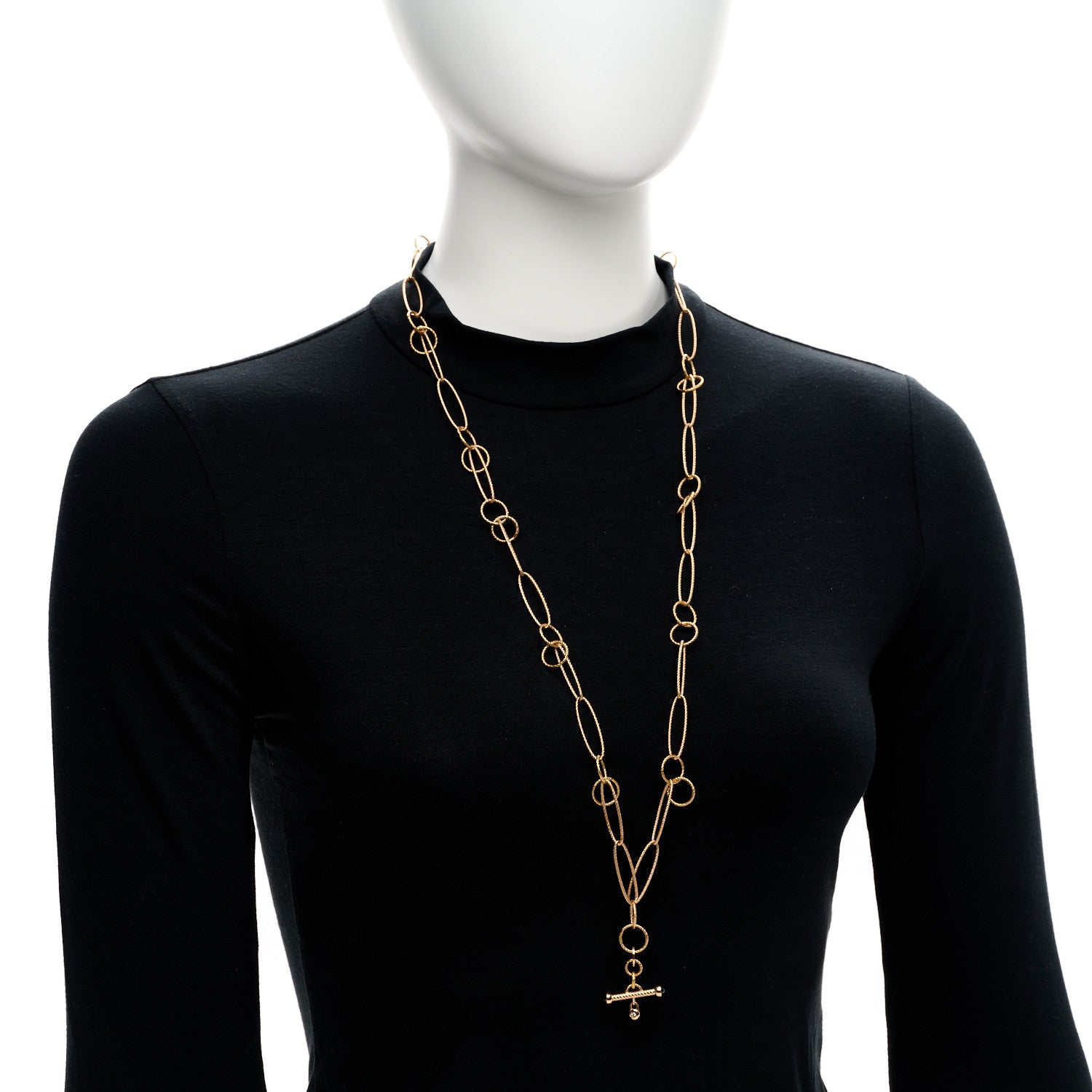 Roberto Coin 18K Rose Gold Blue Sapphire Bar Pendant Alternating Oval Link Necklace 2 of 4