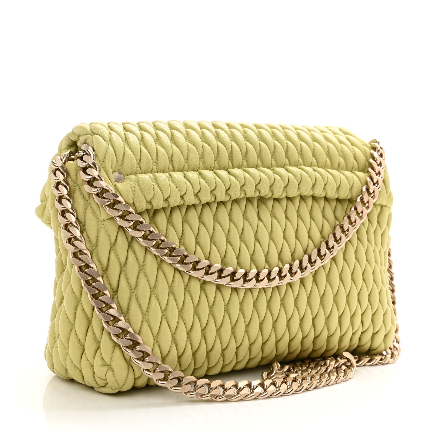 Proenza Schouler Lambskin Quilted PS Harris Small Shoulder Bag Pale Green 3 of 8
