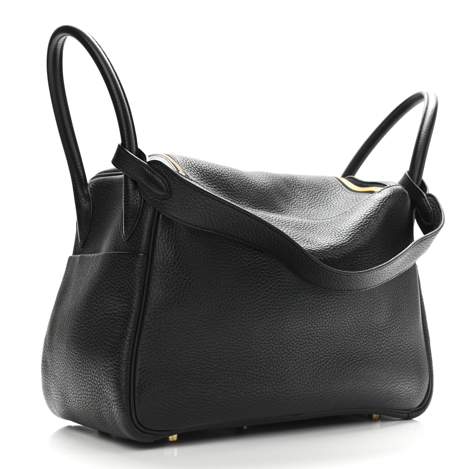 Hermes Taurillon Clemence Lindy 30 Black 3 of 8