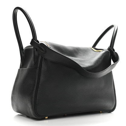 Hermes Taurillon Clemence Lindy 30 Black 3 of 8