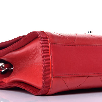Chanel Crumpled Calfskin Flap Bag Red 8 of 9