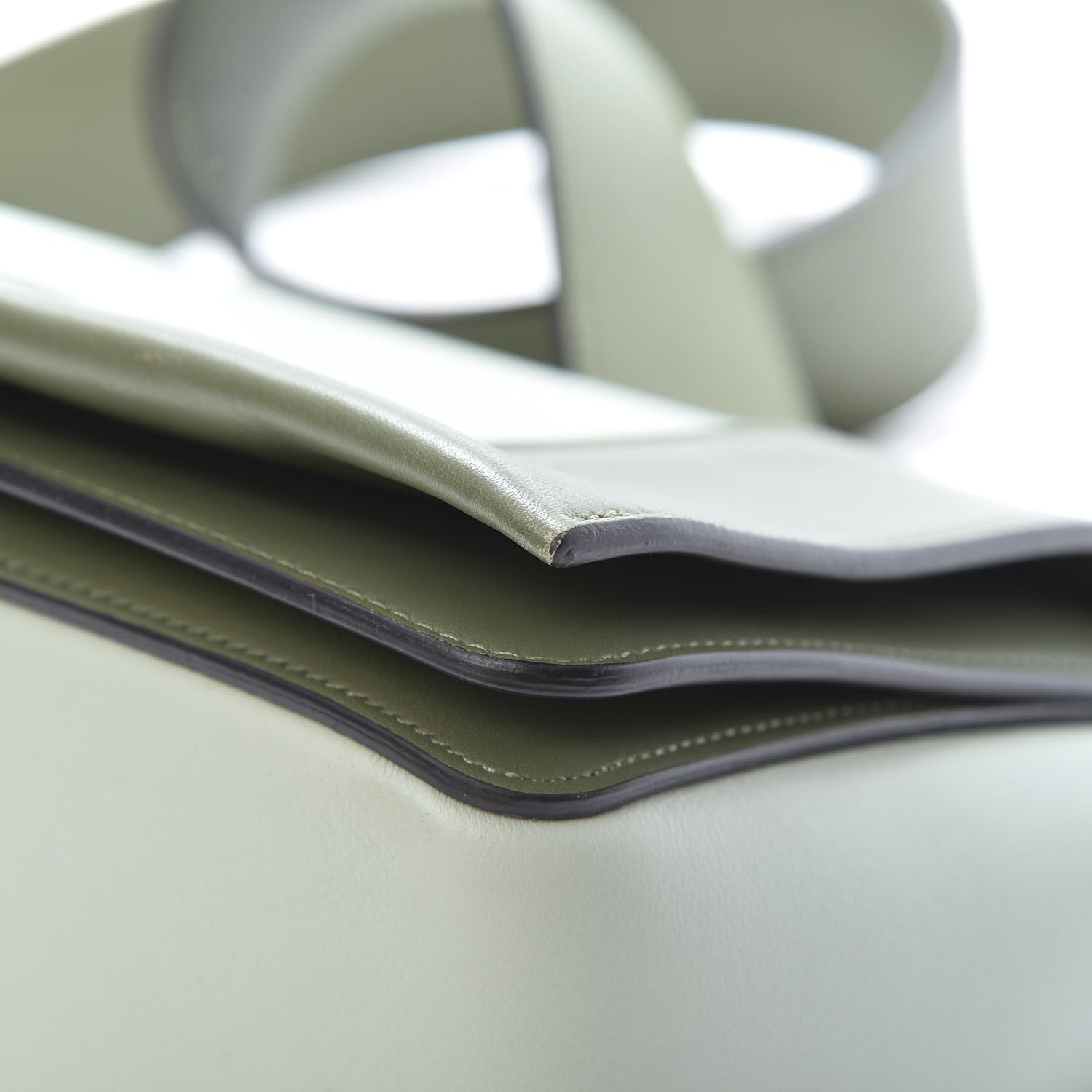 Celine Shiny Smooth Calfskin Medium Frame Shoulder Bag Olive Pastel Green 11 of 16