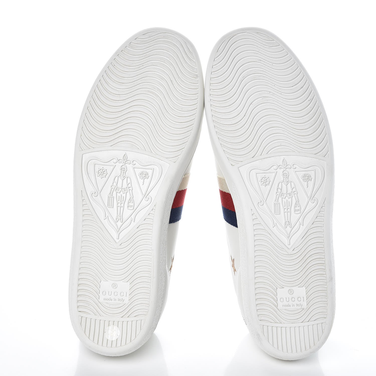 Gucci Calfskin Bee Star Embroidered Sylvie Web Ace Sneakers 40 White 7 of 10