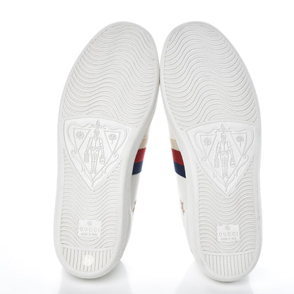 Gucci Calfskin Bee Star Embroidered Sylvie Web Ace Sneakers 40 White 7 of 10