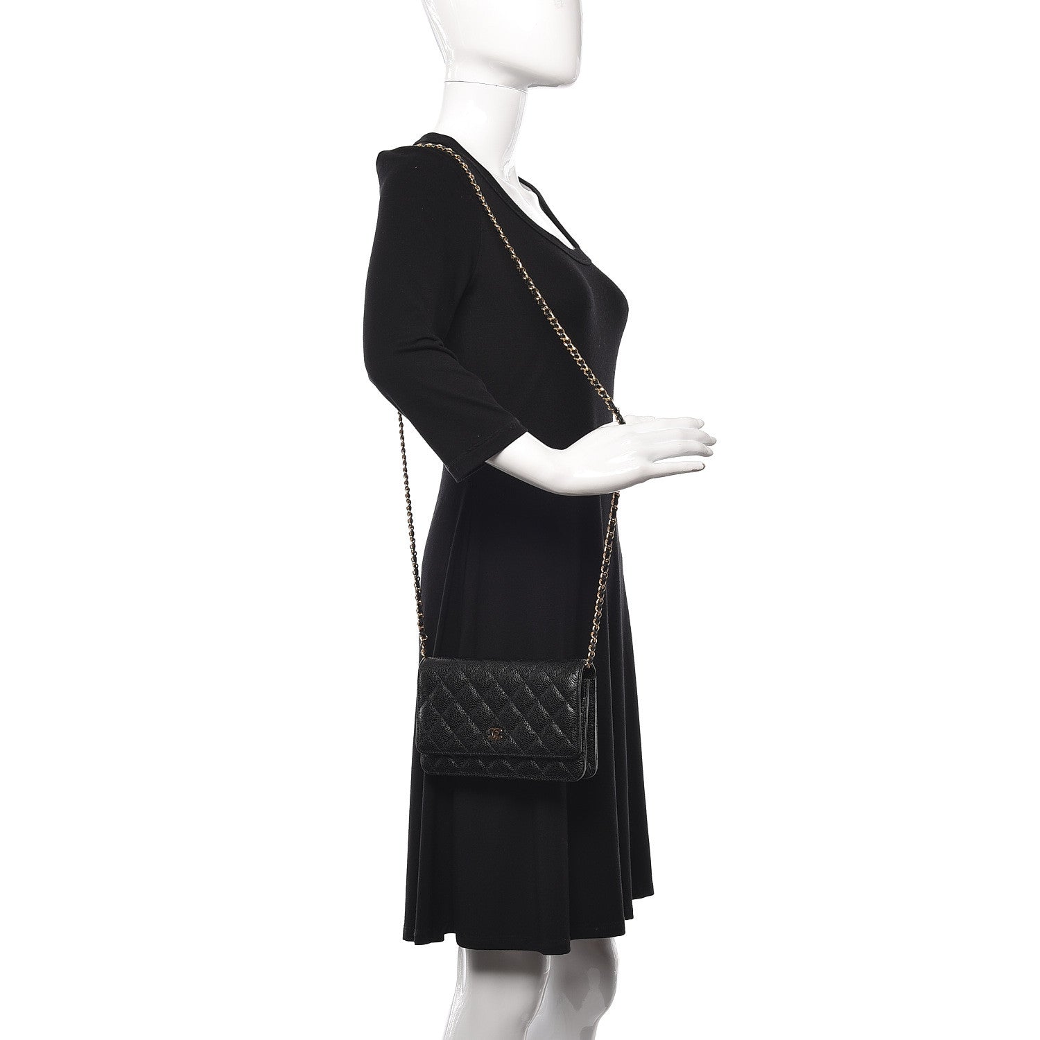 Chanel Caviar Quilted Wallet On Chain WOC Black 2 of 12
