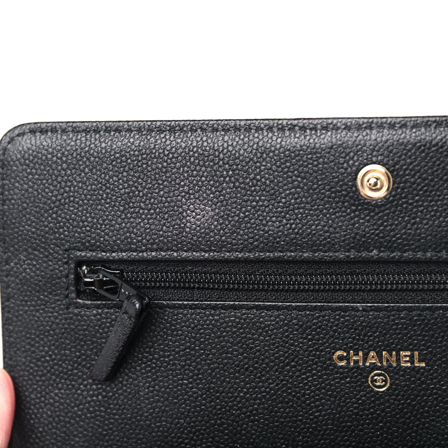 Caviar Quilted Boy Wallet On Chain WOC Black