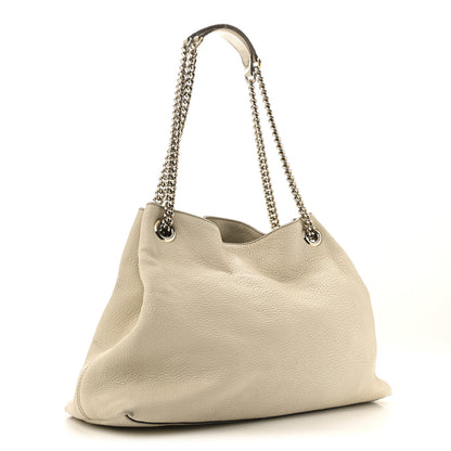 Gucci Pebbled Calfskin Medium Soho Chain Shoulder Bag Off White 3 of 17