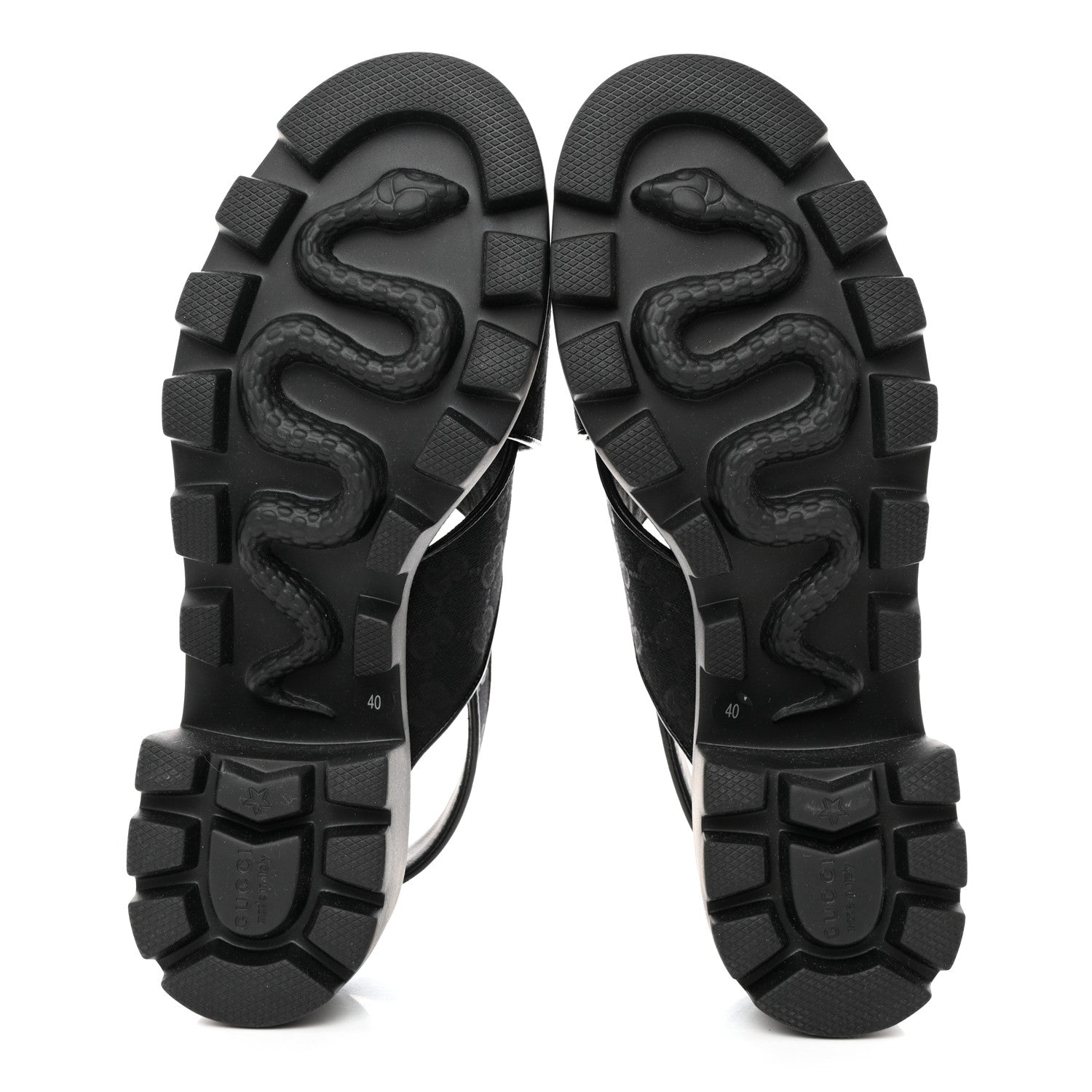 Gucci Monogram Granada Kid Trip 40/72mm Lug Sole Sandals 40 Black 5 of 9