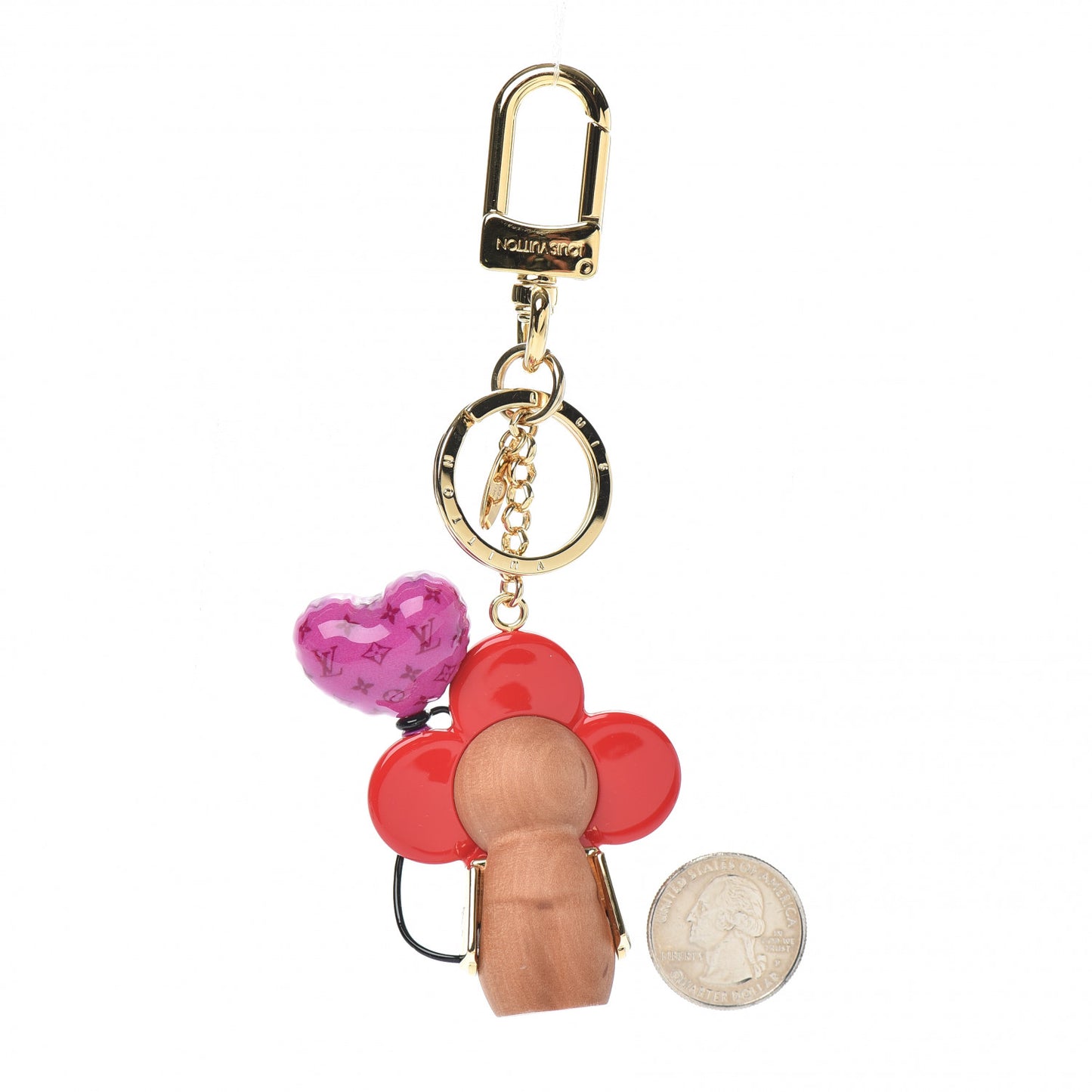 Resin Wood Vivienne Valentine Bag Charm Key Holder