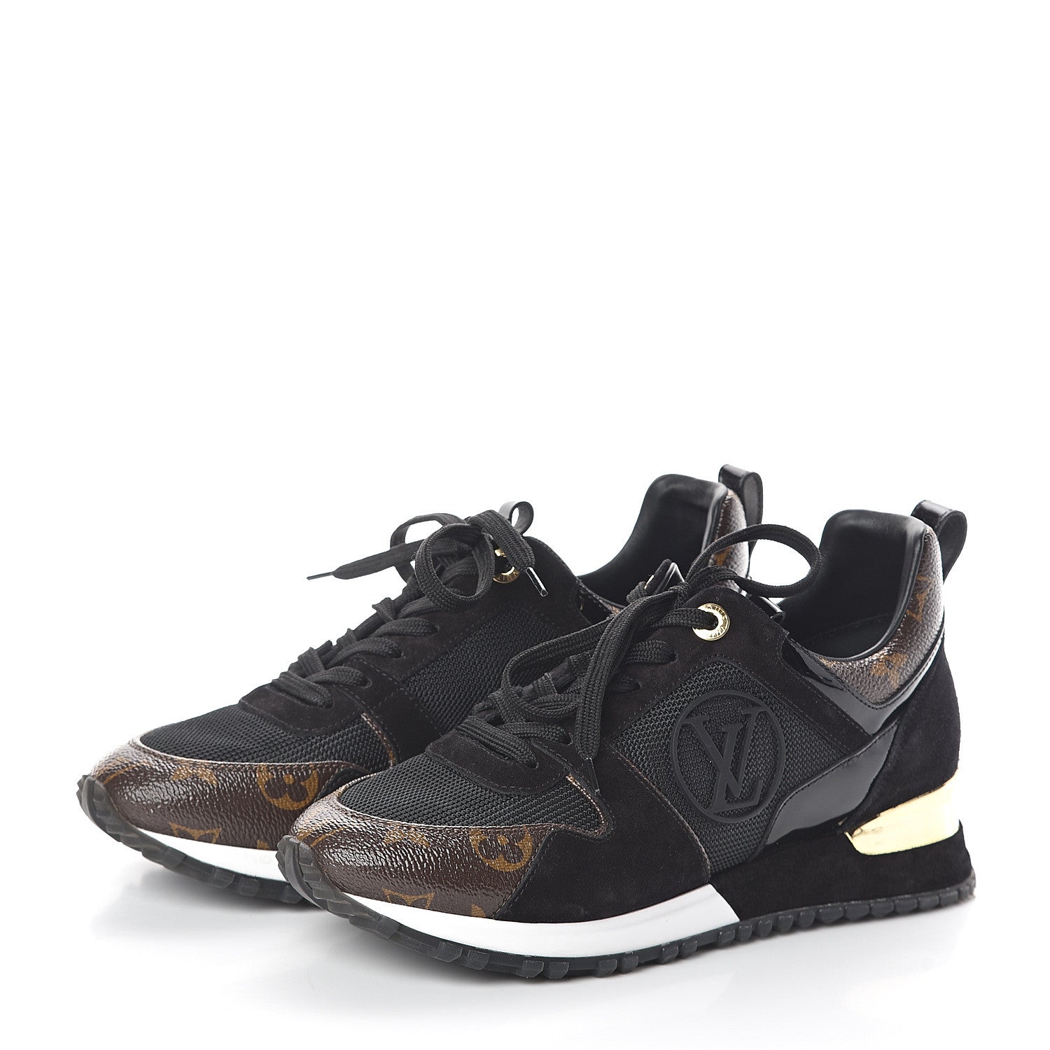 Louis Vuitton Suede Monogram Run Away Sneakers 36.5 Black 3 of 7