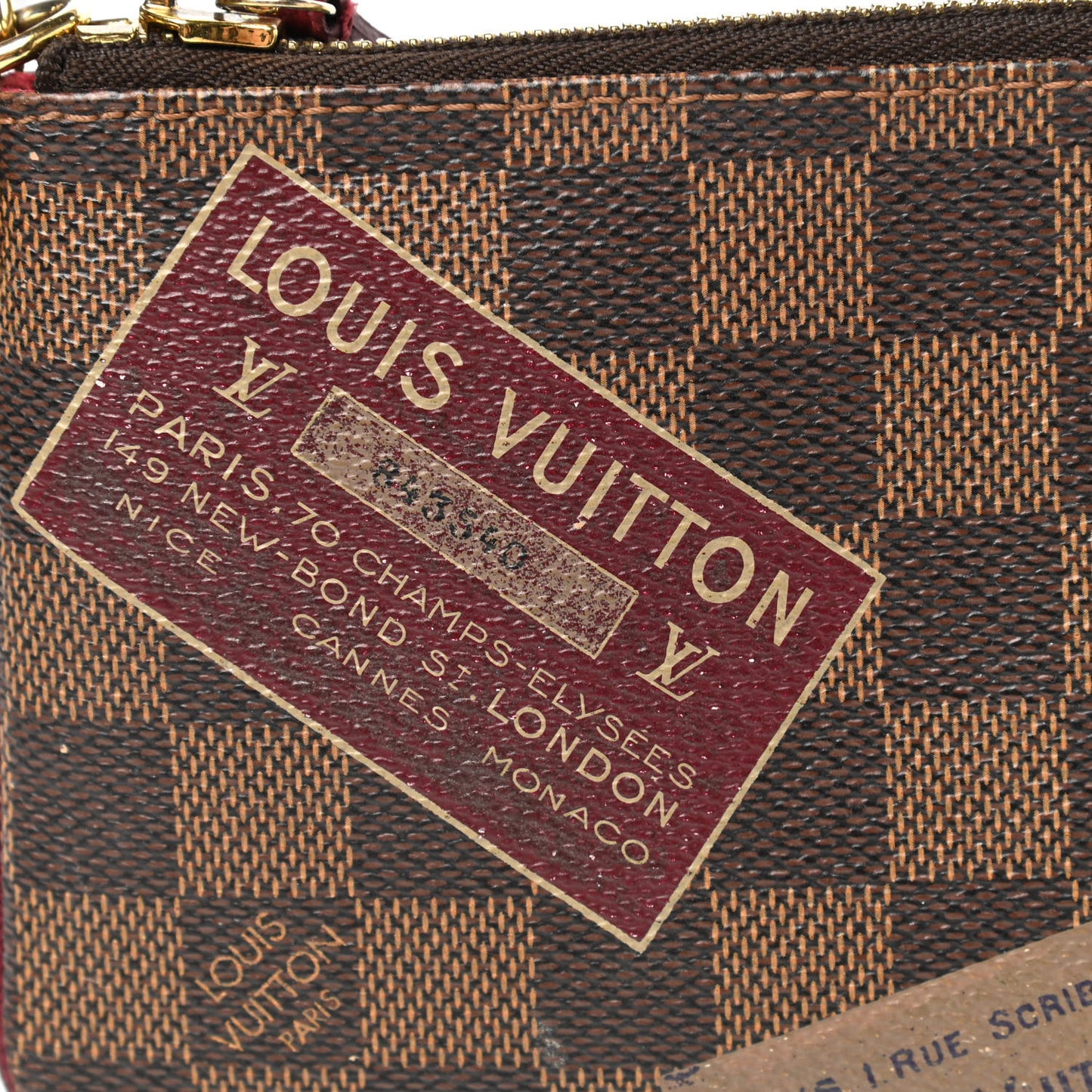 Damier Ebene Trunks Labels Pochette Milla MM