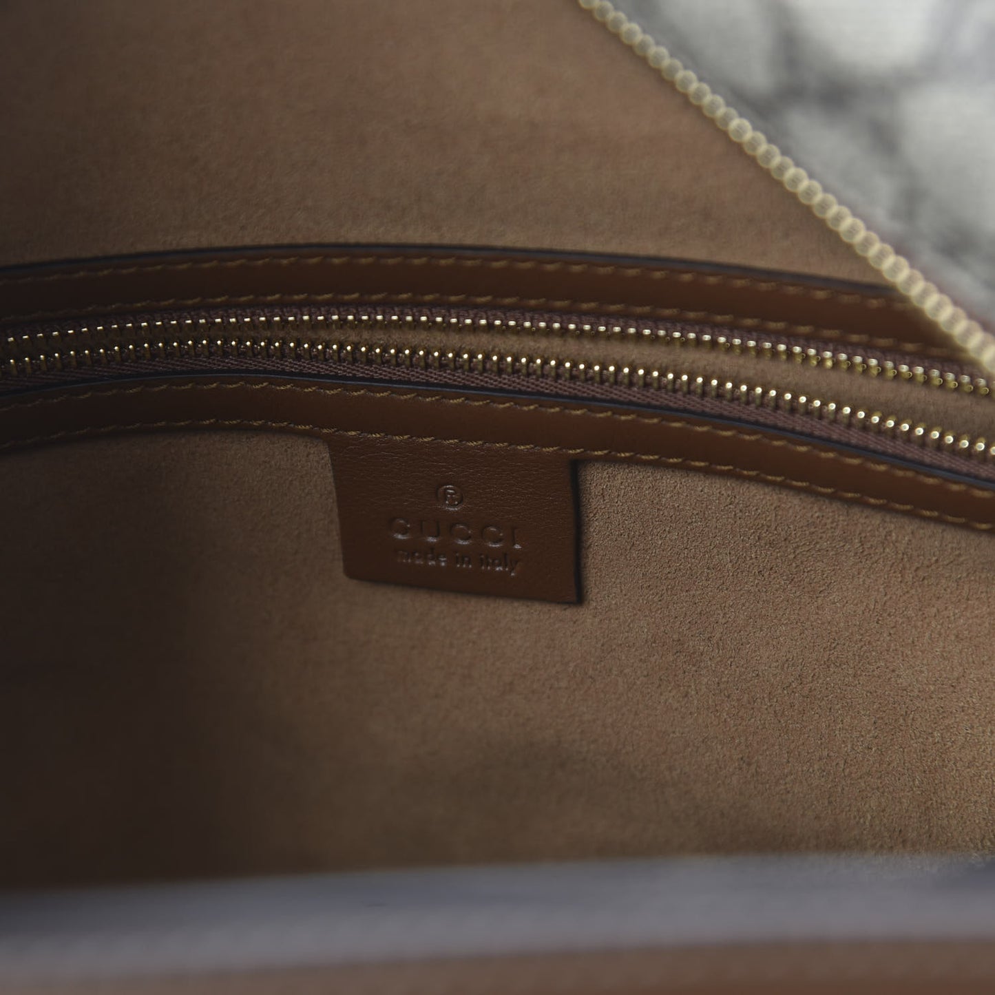 GG Supreme Monogram Large Linea A Hobo Light Brown