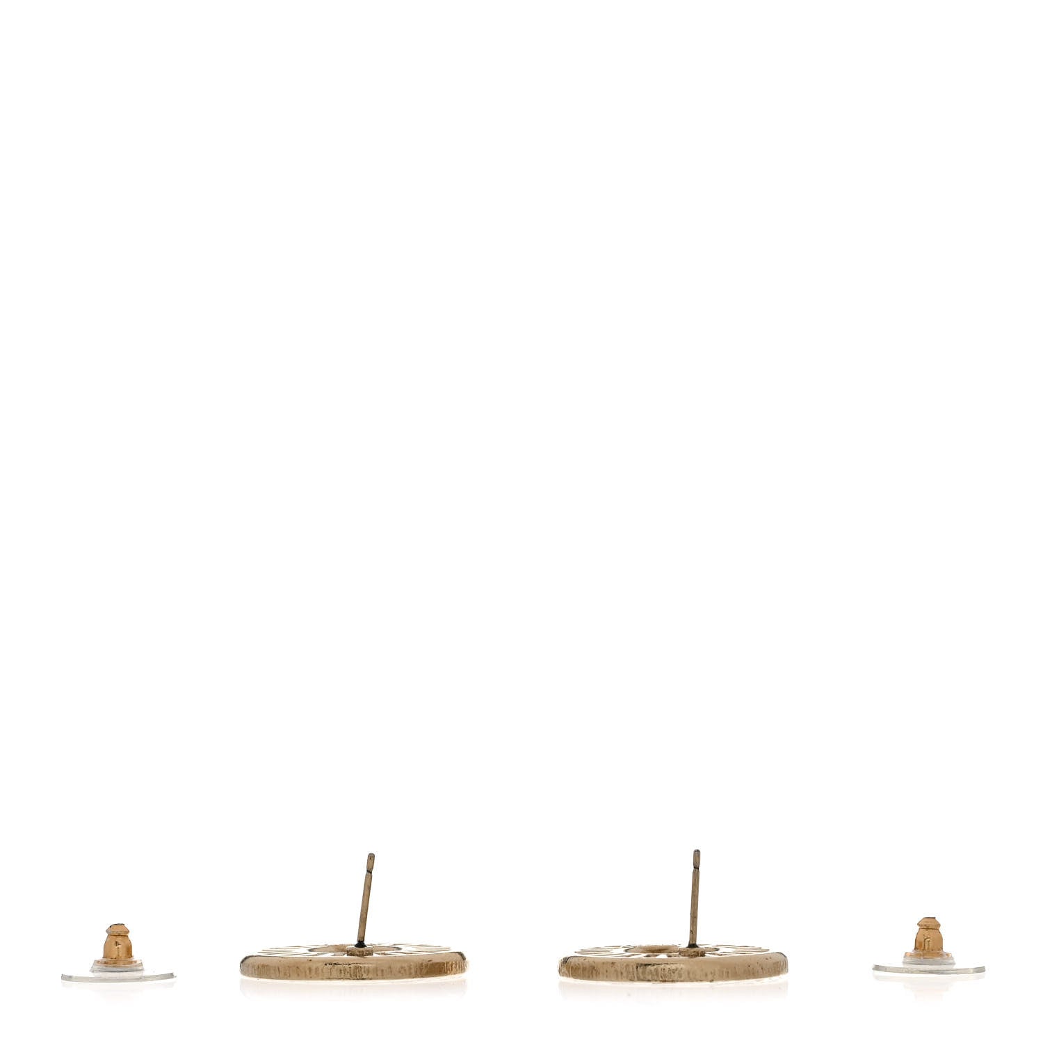 Chanel Pearl Crystal Baguette CC Round Earrings Gold 3 of 6