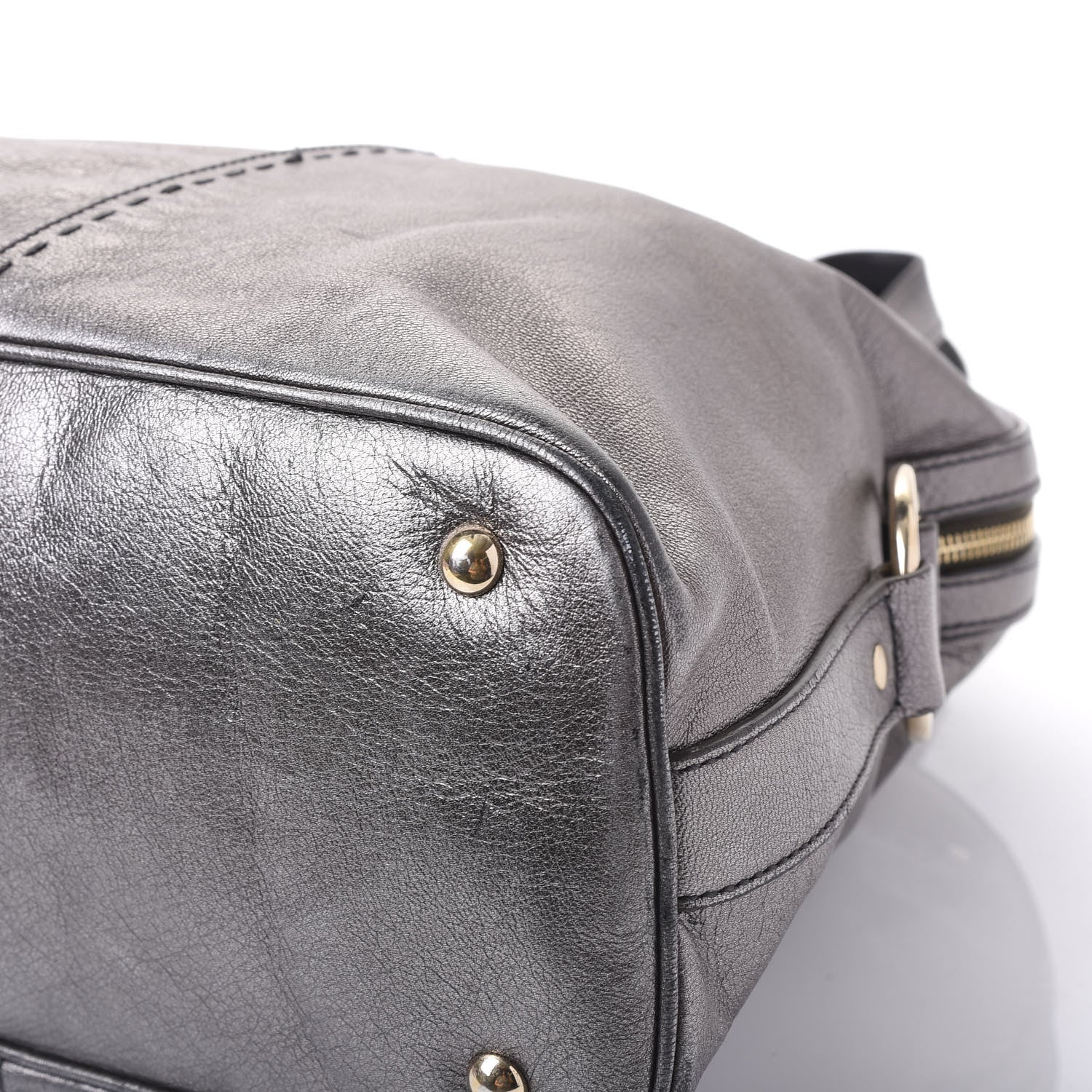 Saint Laurent Metallic Calfskin Oversized Muse Silver 6 of 12