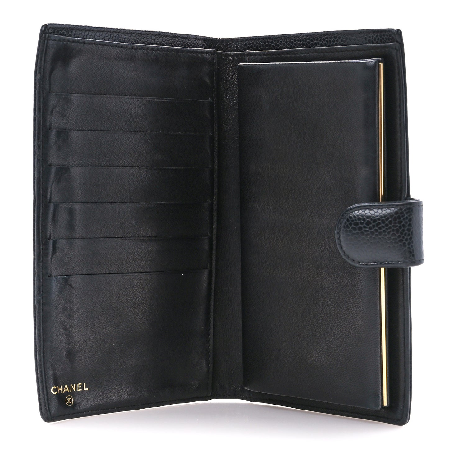 Caviar Timeless CC Zipped Pocket Wallet Black
