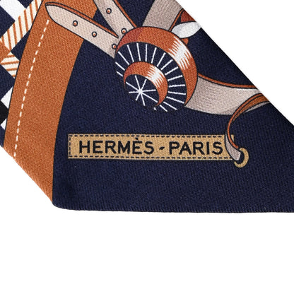 Hermes Silk Les Voitures Nouvelle Twilly Marine Caramel Black 2 of 4