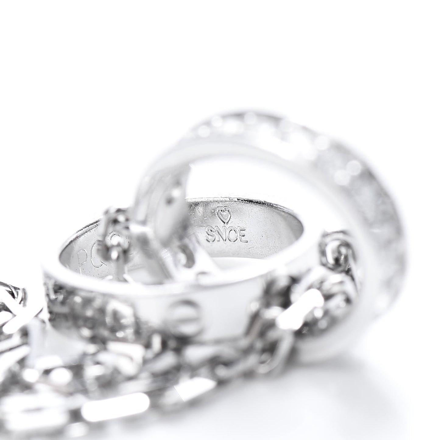 18K White Gold Diamond Interlocking LOVE Necklace