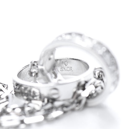 Cartier 18K White Gold Diamond Interlocking LOVE Necklace 6 of 7