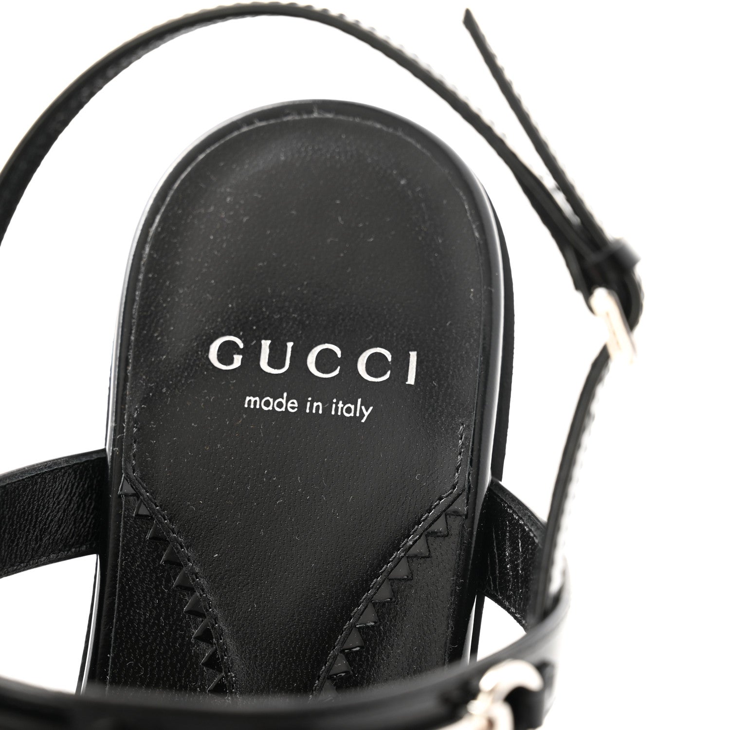 Gucci Calfskin Horsebit Divine Slingback Sandals 37 Black 6 of 8