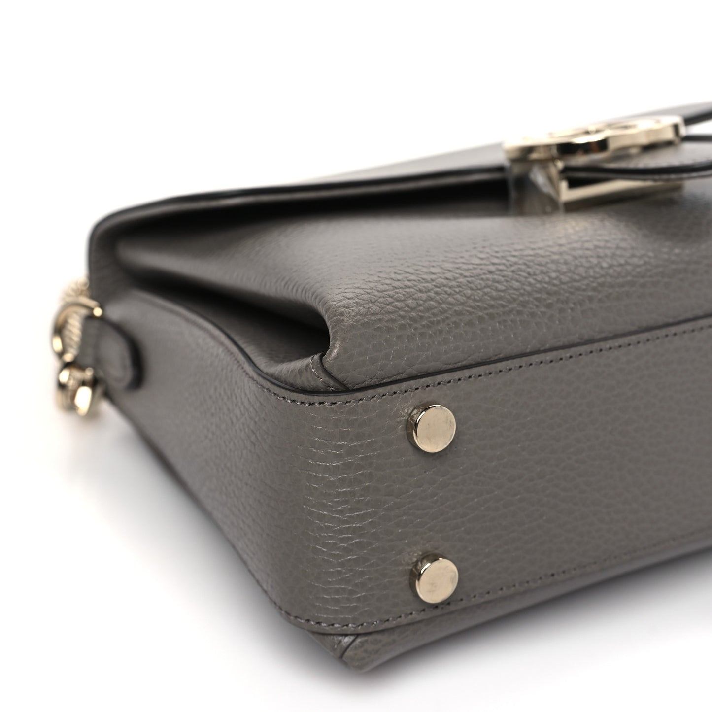Dollar Calfskin Interlocking G Top Handle Shoulder Bag Loess