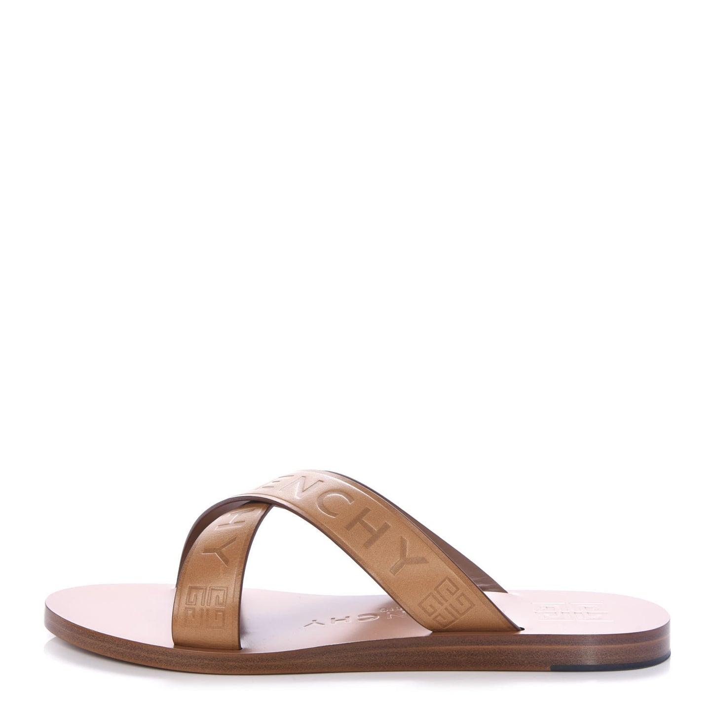 Calfskin Logo Strap Sandals 36 Brown
