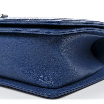 Chanel Caviar Quilted Medium Boy Flap Dark Blue 10 of 10