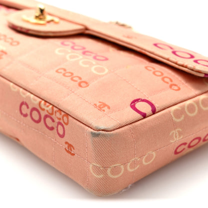 Chanel Canvas Chocolate Bar Quilted Coco East West Flap Pink 10 of 10