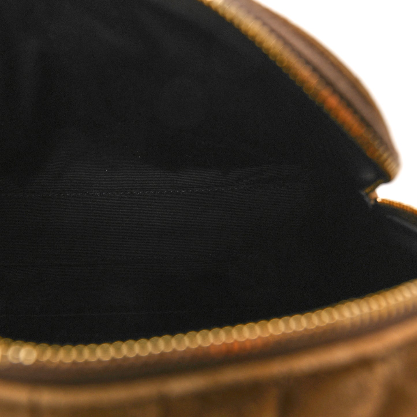 Suede Calfskin Mini Quilted Monogram Camera Bag Golden Leaf