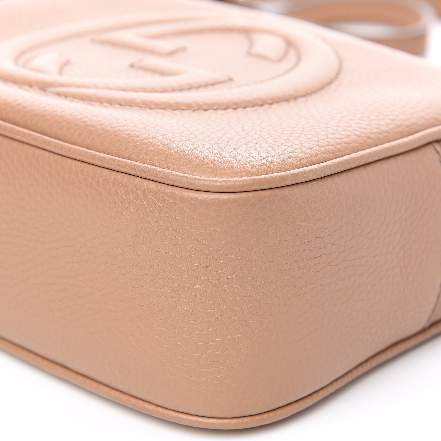 Pebbled Calfskin Small Soho Disco Bag Rose Beige