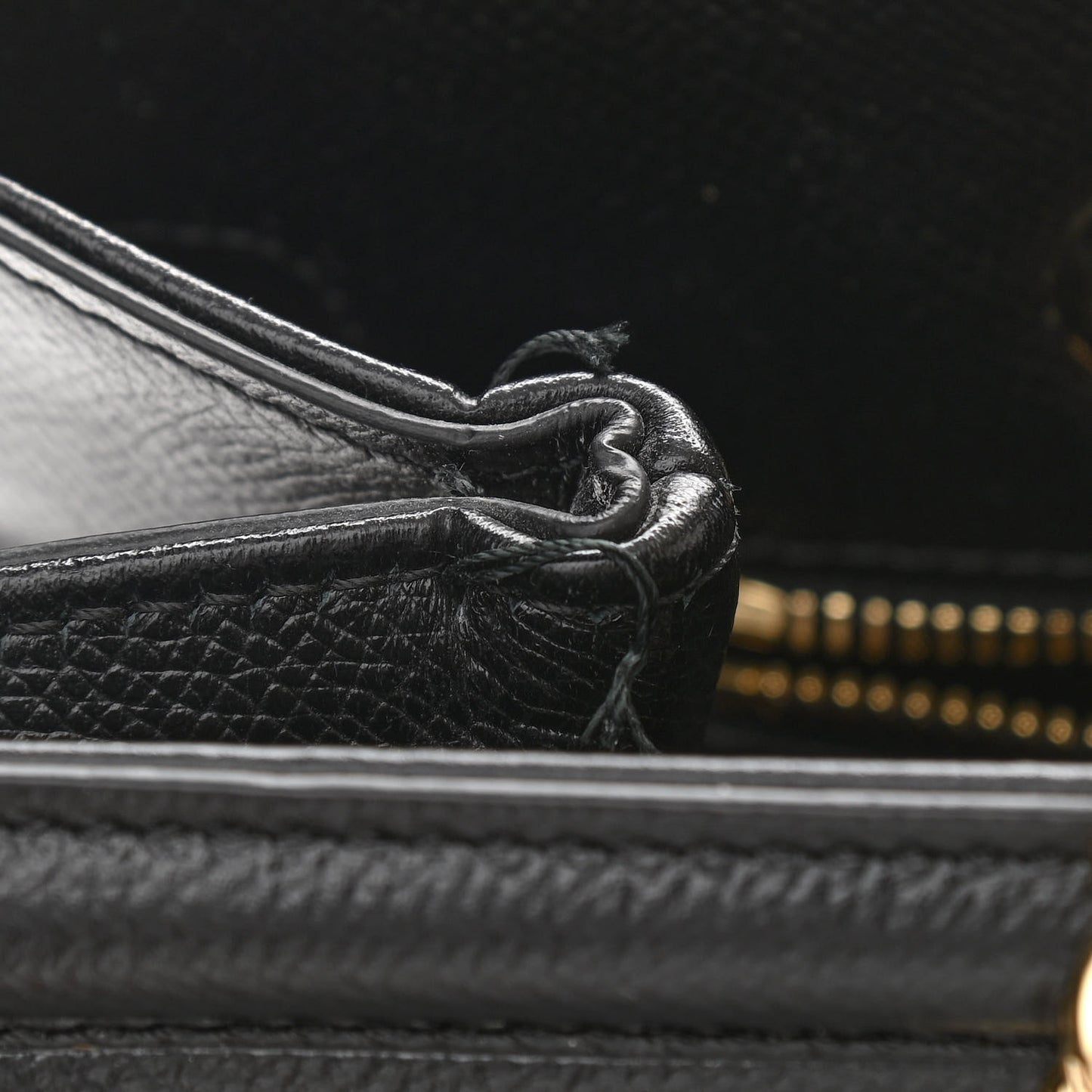 Hammered Calfskin Vara Bow Chain Tote Black