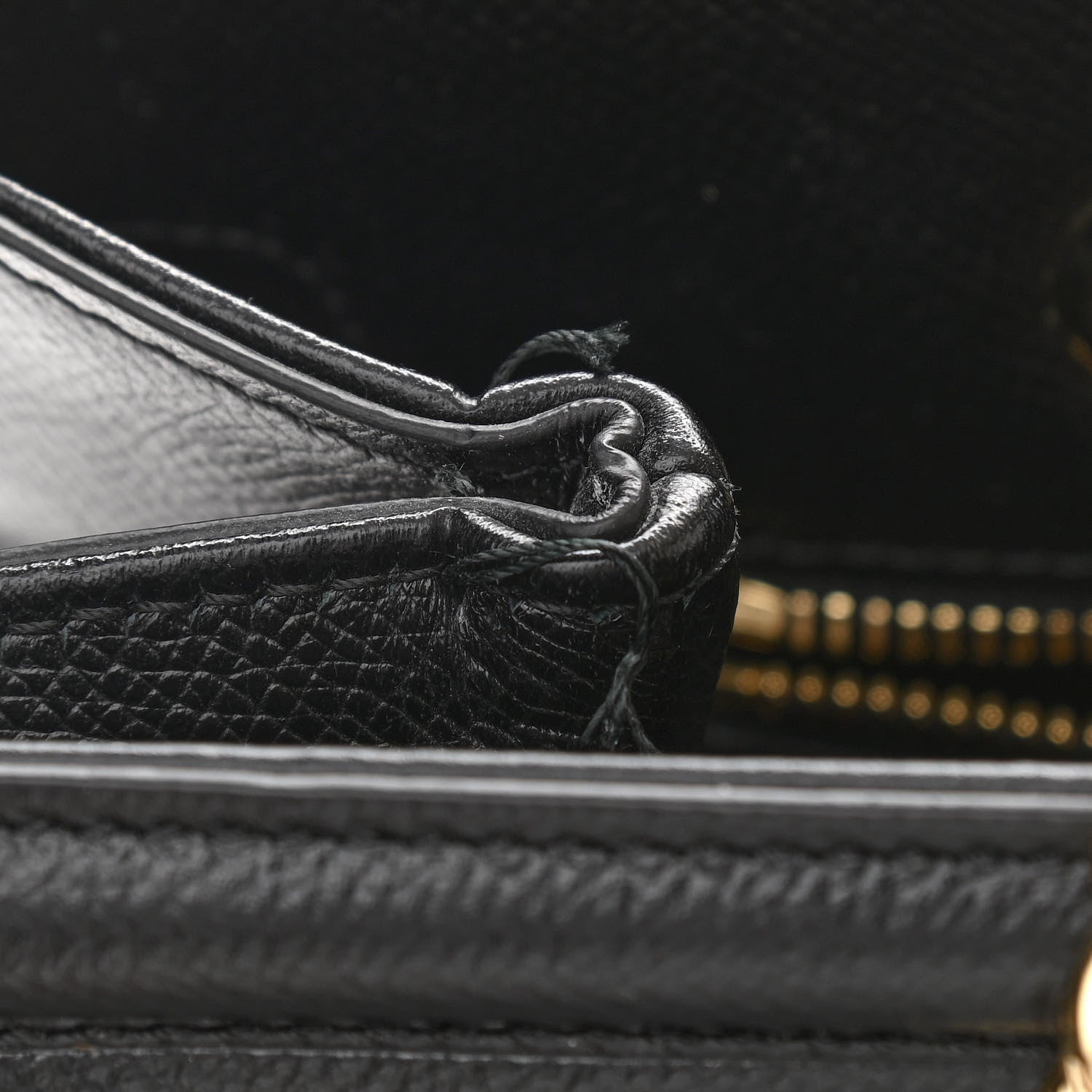 Salvatore Ferragamo Hammered Calfskin Vara Bow Chain Tote Black 11 of 11