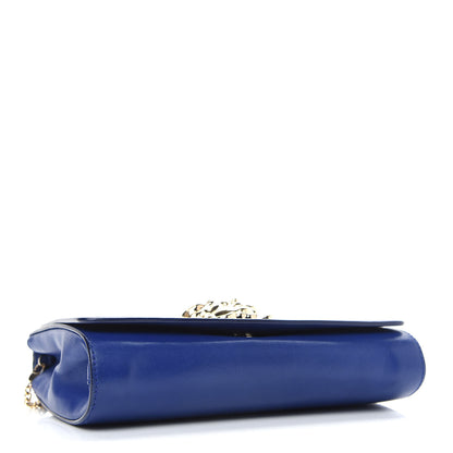 Versace Lambskin Palazzo Chain Evening Bag Blue 4 of 10