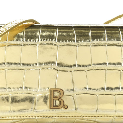 Balenciaga Metallic Calfskin Crocodile Embossed Touch Phone Holder With Strap Gold 9 of 9