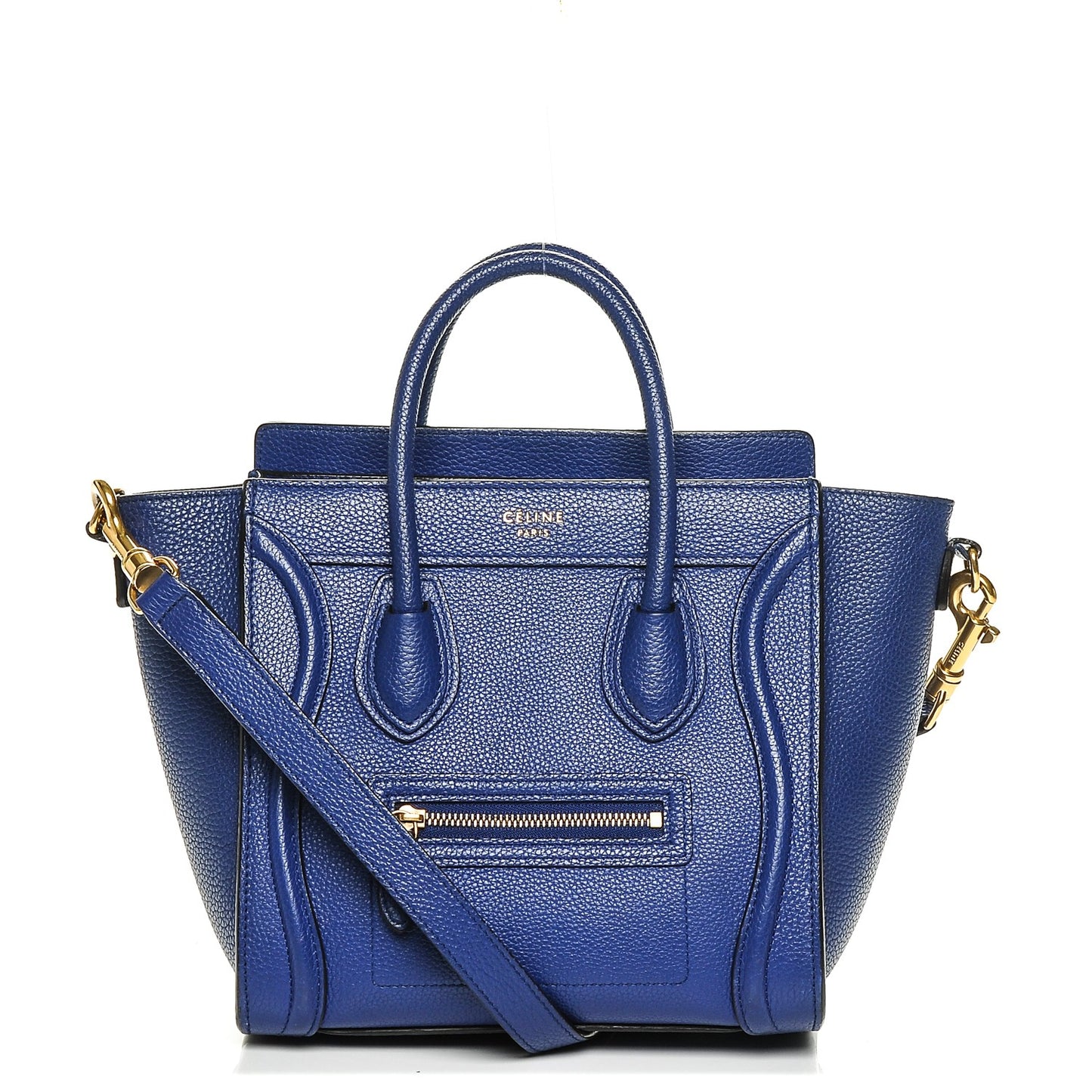 Drummed Calfskin Nano Luggage Indigo