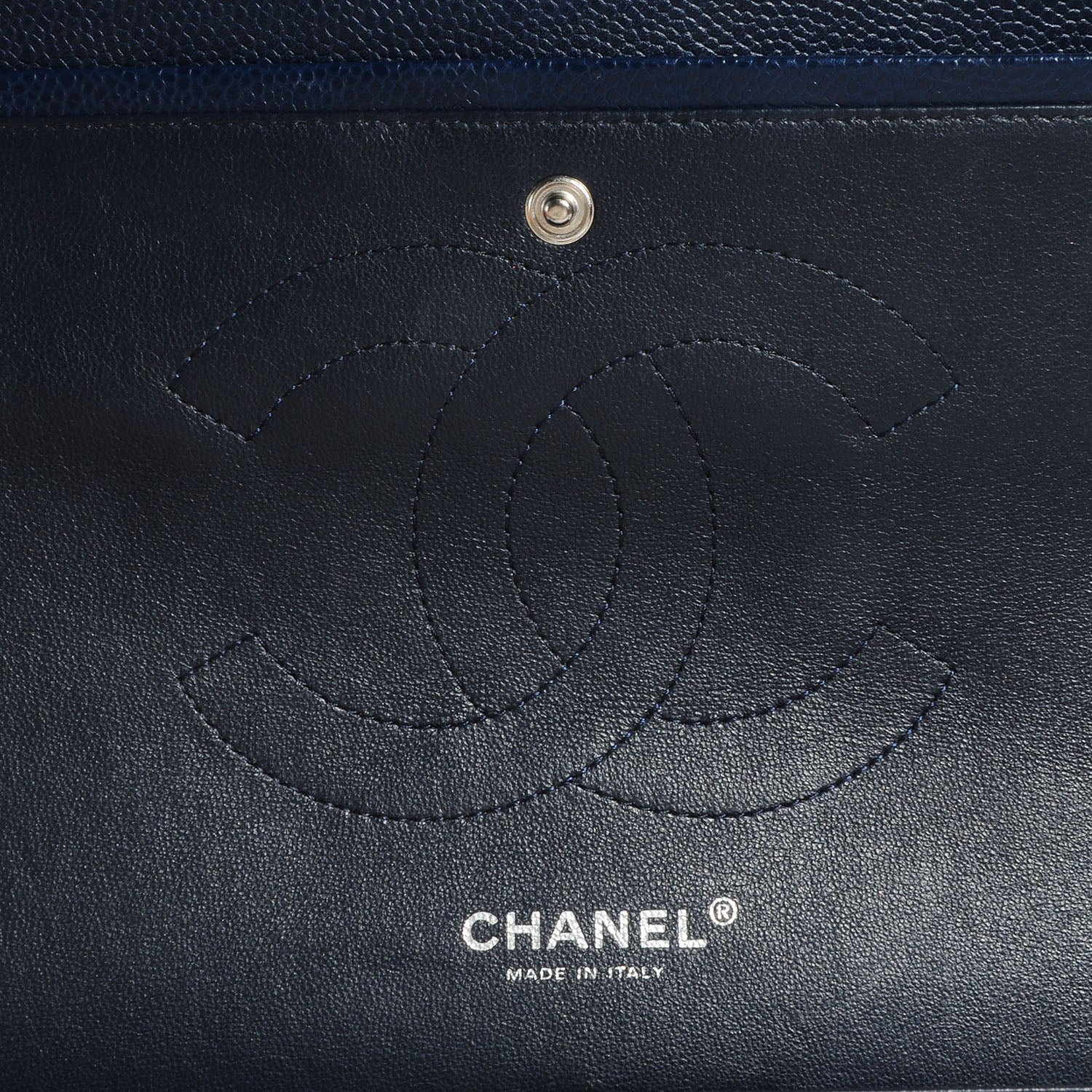 Chanel Caviar Jumbo Double Flap Navy Blue 7 of 9