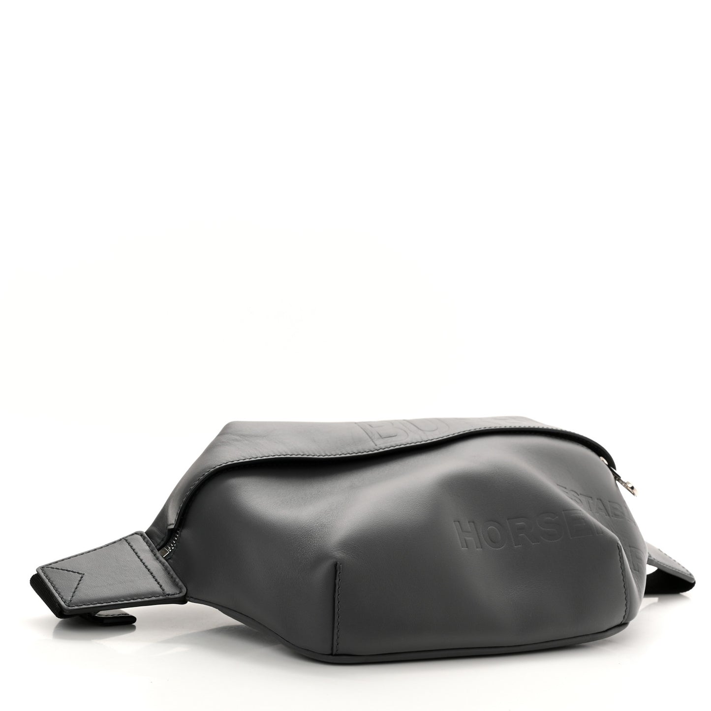 Calfskin Horseferry Print Medium Sonny Bum Bag Dark Ash Grey