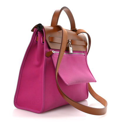 Hermes Vache Hunter Toile Herbag Zip 31 PM Magnolia Fauve 4 of 11