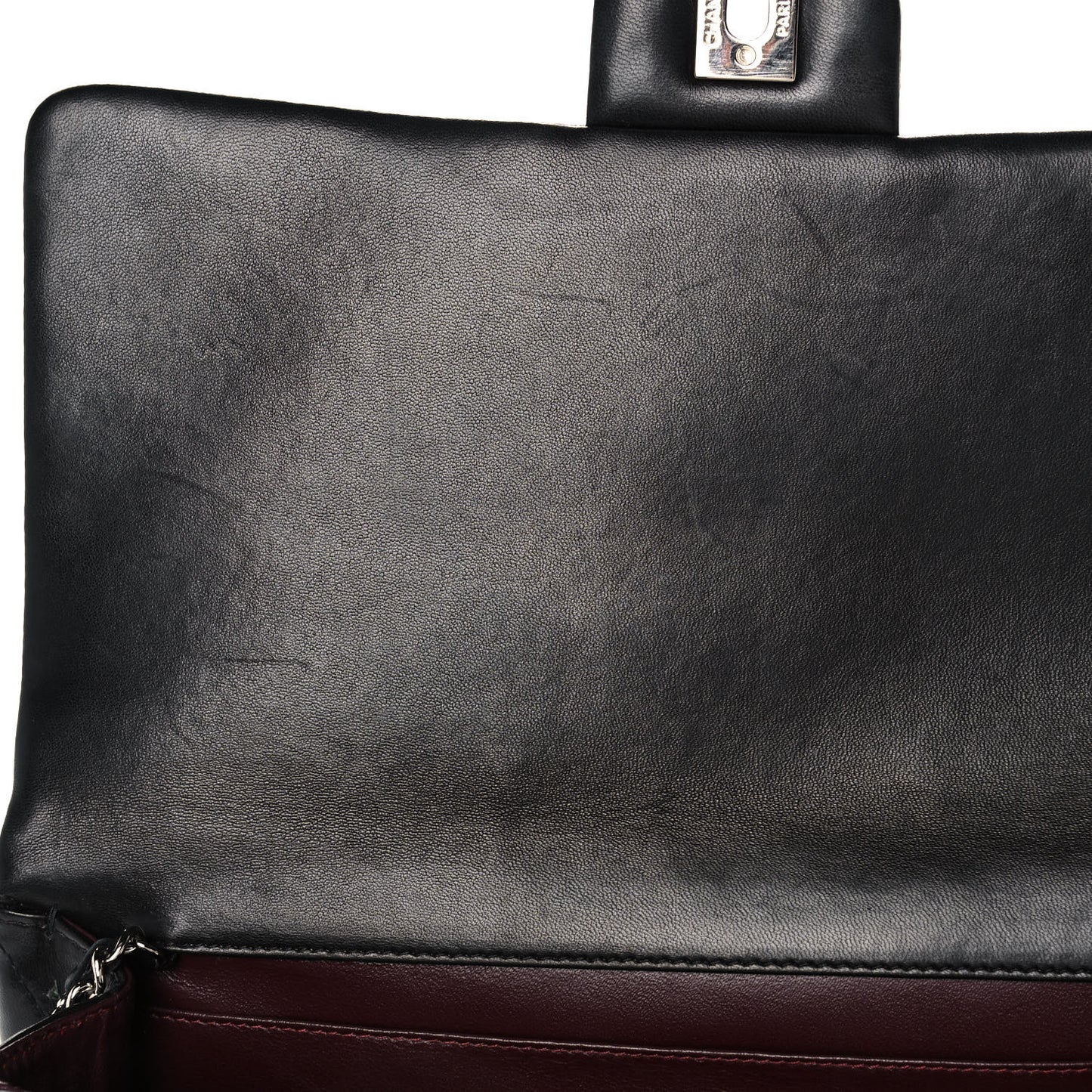 Lambskin Quilted Clutch With Chain Flap Black