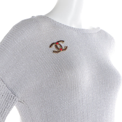 Chanel Enamel Poured Glass CC Brooch Gold Red 2 of 5