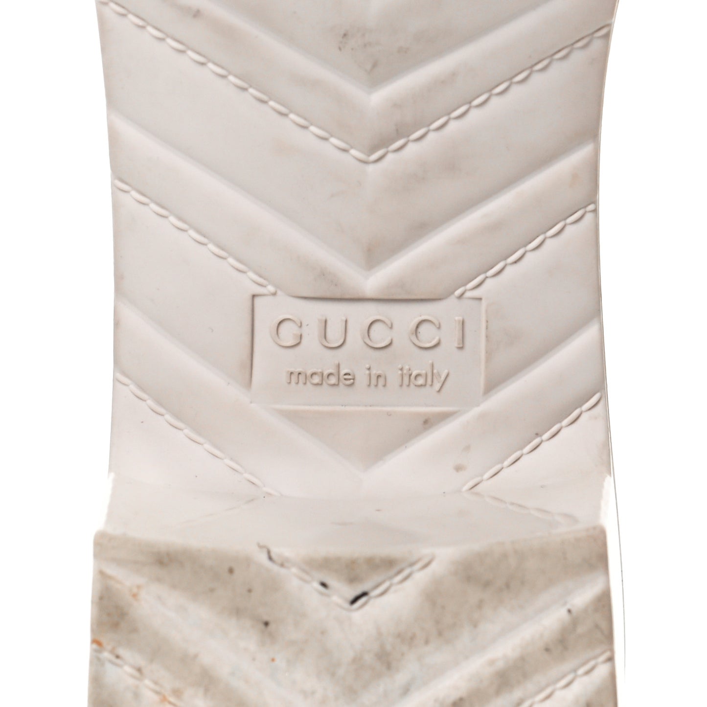 Rubber Gucci Logo Womens Platform 20/60mm Slide Sandals 41 Mystic White