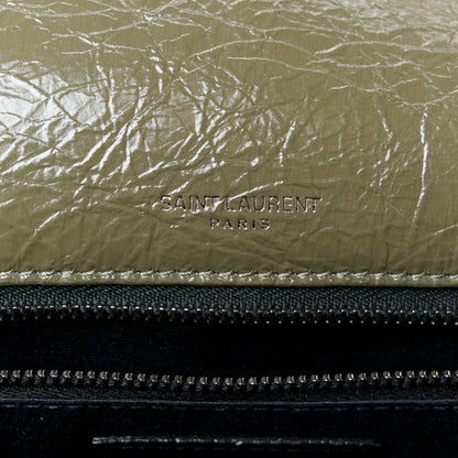 Saint Laurent Crinkled Lambskin Matelasse Monogram Medium Niki Chain Satchel Military Olive 6 of 11